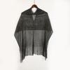 Gold Silver Shiny Silk Shawl Lace Tassel Fashion Hijab Fashion Evening Dress Scarf  Summer Wear