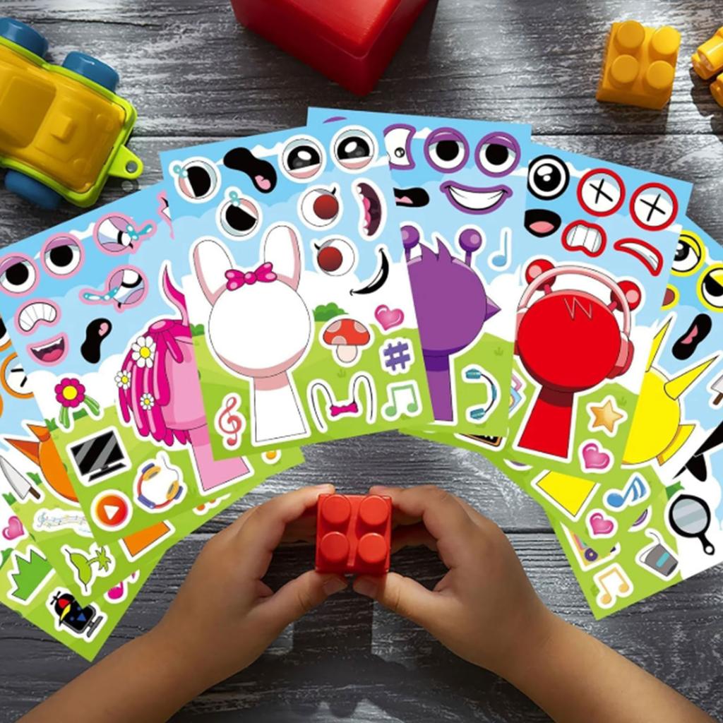 Stickers For Kids, Make Your Own DIY Cartoon Decals As Birthday Gifts, Party Supplies Gifts, Birthday Party Gifts For Boys And Girls Rewards