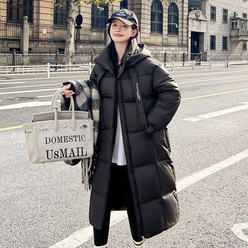 New long over-knee cotton-padded clothes, Maillard-colored bread clothes, loose large-size cotton-padded jackets, down cotton-padded clothes for women