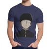 Herren T-Shirt Shigeo Kageyama Mob Psycho 100 Reine Baumwolle Oberteil Design Rundhals Harajuku Streetwear
