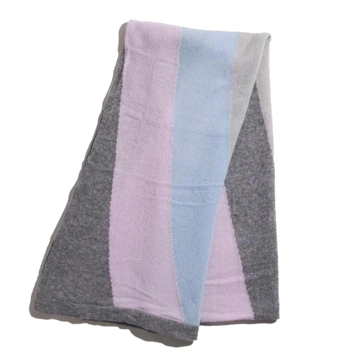 

Large Tricolor Cashmere Cashmere Stole Pink x Blue x [amife petit] Scarf, 100% (Large, Gray)