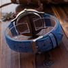Women's World Map Dial Denim Fabric Strap Analog Quartz Students Wrist Watch