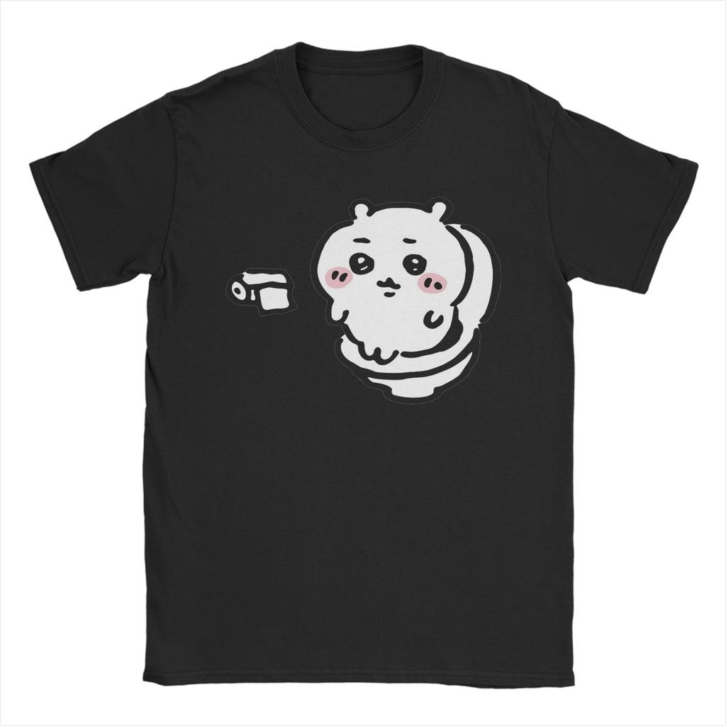 Mens TShirt Chiikawas on the Toilet Potty Hachiware Usagi Pooping meme Cotton Tees Short Sleeve T Shirts O Neck Tops Adult