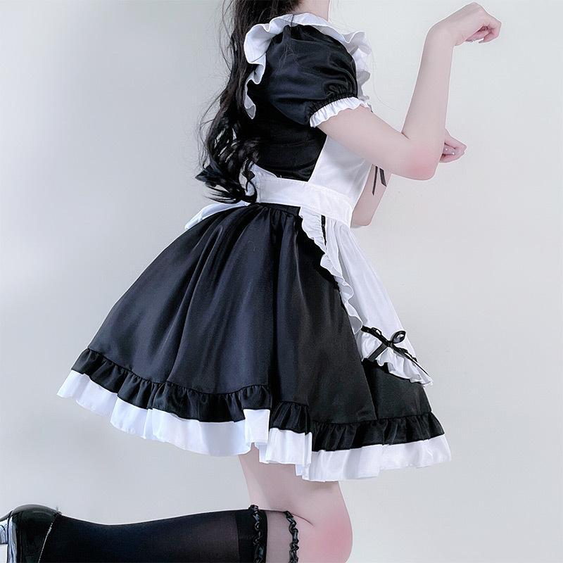 Japanese Rakuten Anime Classic Black Maid Outfit Soft Girl Sweet Cute Maid Uniform Seductive Cosplay