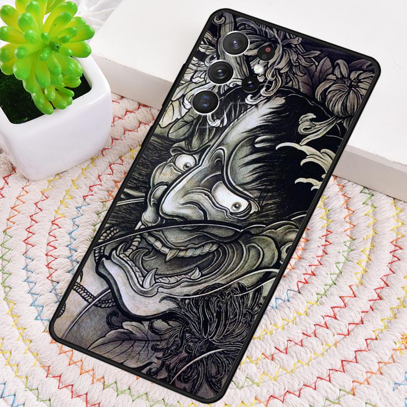 Japanese Oni Hannya Samurai Demon Mask Phone Case For Samsung Galaxy Note 10 Pro S26 S25 S24 S23 S22 S21 Plus Ultra Cover
