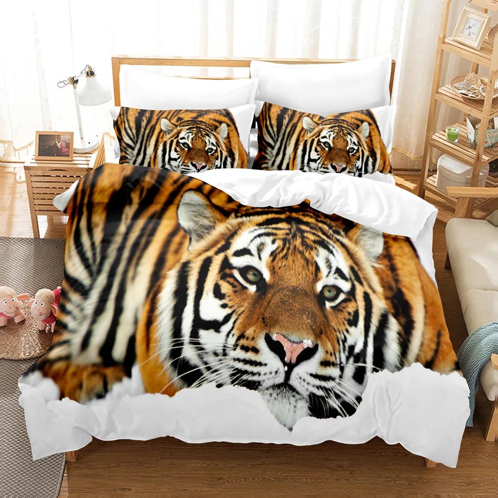 Lion Tiger 3D Bedding Set Adults 200X200 Duvet Cover Sets KidsTwin Full Queen King Home Textile Housse De Couette Bedclothes