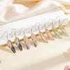 1 Pair Hook Earrings Retro Style Gradient Color Enamel Technology Gold-Plated Edges Feather Shape Drop