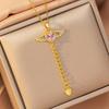 [Titanium Steel] Necklace Women's Copper Micro-inlaid Electroplating Advanced Sense Delicate Clavicle Chain Jewelry