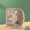 Wooden Piggy Bank with Clear Window, A-Z Letter Coin Cash Container for Kids Adults, Unbreakable Money Saving Box Decoration