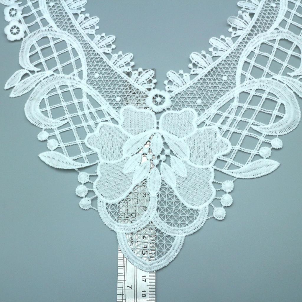 Col en Dentelle Hydrosoluble, Col Brodé en Soie de Lait, Faux Col Corsage Creux Tridimensionnel Accessoires en Dentelle DIY