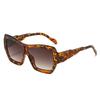 Luxury Retro Square Color Blocked Large Frame Women Sunglasses Gradient Lenses Chic Leopard Print Frames Men Sun Glasses UV400