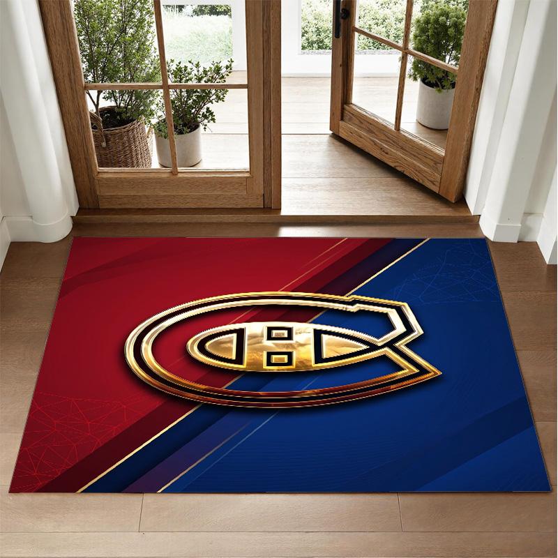 Montreal Canadiens Design Crystal Velvet Rug Soft Decorative Mat for Bedroom Entrance