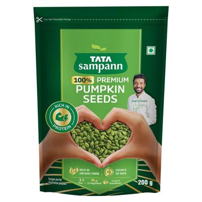 TATA Sampann Pumpkin Seeds 200g Pack Rich In Protein Fibre Magnesium Phosphorus Raw Unroasted