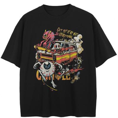 T-shirt Nera Grafica Umoristica Streetwear Cotone Unisex Top Magliette Estive Maniche Corte T-Shirt