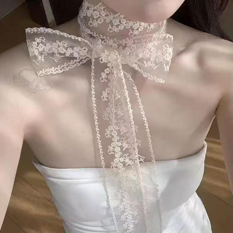 

Вышивка Длинная Лента И Аксессуары для Пояса Французский Кружевной Шарф Летний Ажурный Цветочный Длинный Ленточный Шарф Резинка для Волос Снуд Повязка на Голову чёрный