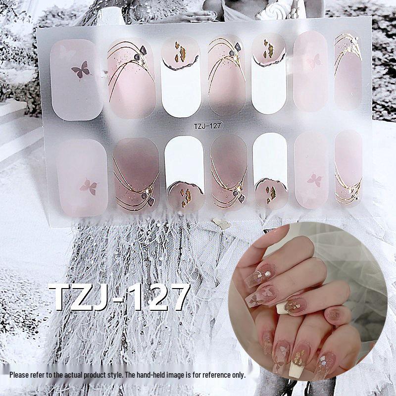 5D Gradient Retro Wearable Nail Art Stickers with Removable Adhesive