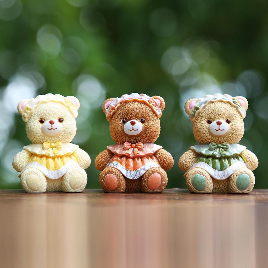 Q Version Little Bear Resin Figurine Blind Box - Trendy Cartoon Collectible Gift