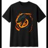 Norse Serpent Dragon Mens T-Shirt Fantasy Black 100% Cotton RPG Tee Gaming