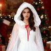 Mesh Hooded Cloak Robe Mrs Santa Clauses Costume Cape Halloween Christmas Costumes for Women Girls Wizard Robe Gifts