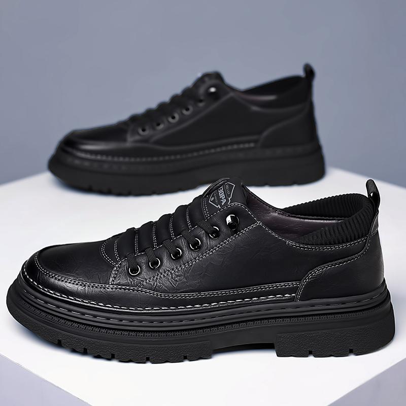 Fashion Autumn Designer Genuine Leather Sneakers Fashion Mens Casual Shoes Outdoor Man Solid Color Walking Shoes Versatile Oxford Shoes