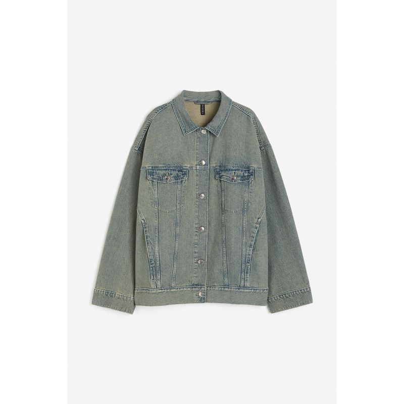 

HM Женское Пальто Деним Маллард Большого Профиля Осень Отходы Почва Ветер 1163273 Yellow Blue 170/104A