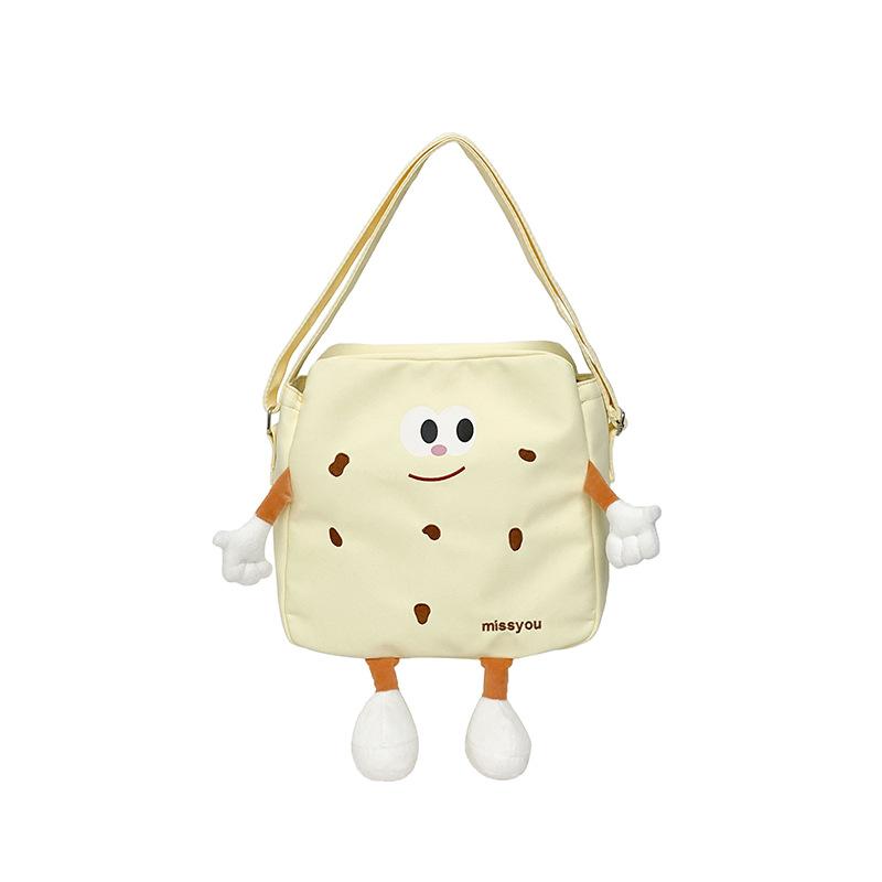 

Милая холщовая сумка-мессенджер с печеньками, нишевый дизайн, мультяшная нейлоновая сумка через плечо, сумка большой вместимости