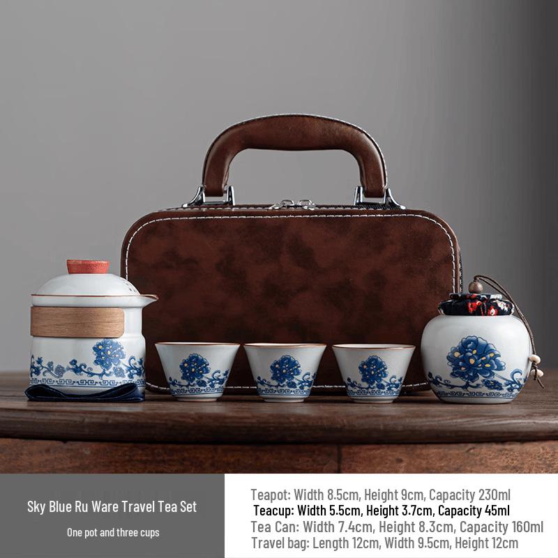 Chaxun Travel Tea Set with One Pot and Three Cups