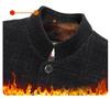 Men's Winter Wool Coat: Dad Style Stand Collar, Plus Velvet Thickened, Mid-Length Jacket for Middle-Aged and Elderly.