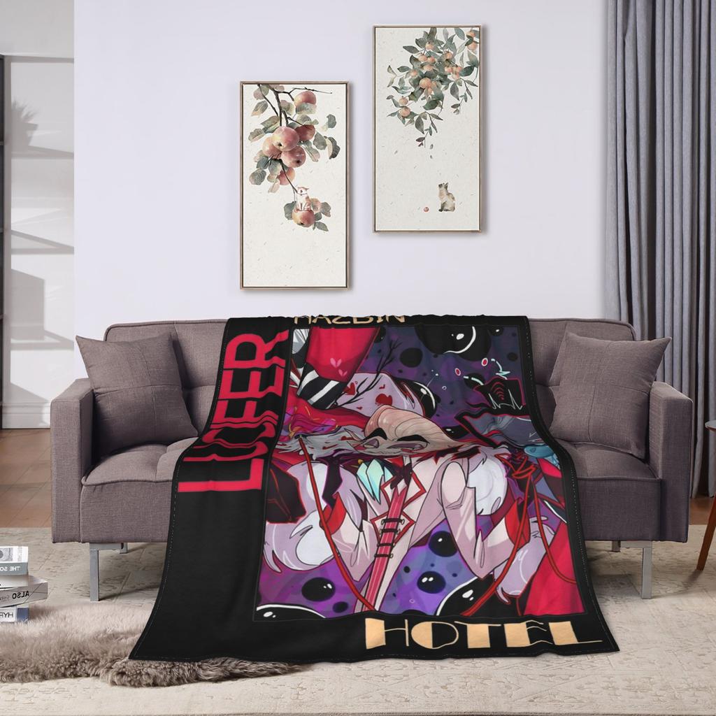 Hazbins Hotels Lucifer Anime Blanket Coral Fleece Plush Autumn/Winter   Super Warm Throw Blankets for Home Couch Bedspread