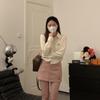 Korean Embroidered Striped Blue Shirt for Women - Spring/Autumn 2026 New Design