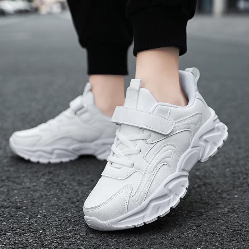 897 Four Seasons Performance Light Sneakers Boys Mesh Shoes Girls Leather Shoes Children's Little White Shoes Black Shoes