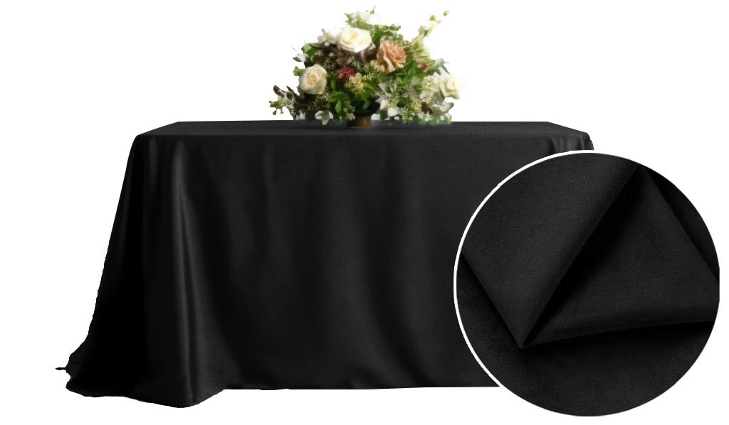 Matt Velvet Black Tablecloth For Table 230X230Cm