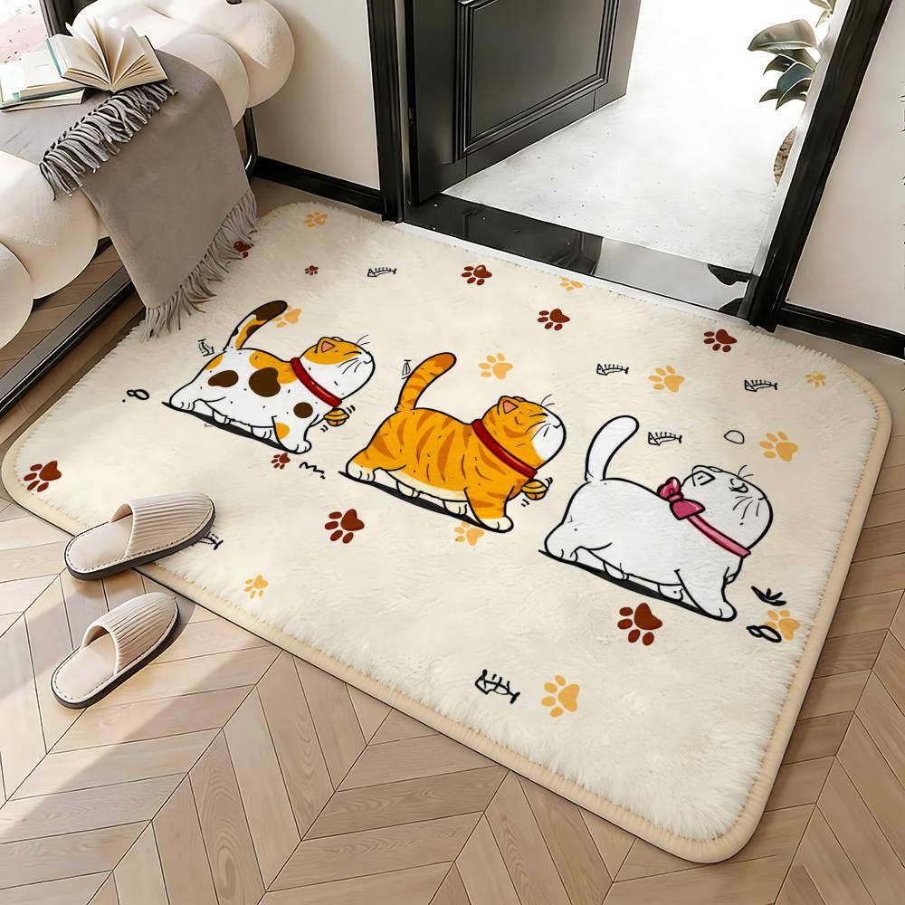 Soft Absorbent Non-Slip Rug Funny Kittens Rug Floor Mat Home Decor Doormat Bedroom Floor Mat Shower Carpet