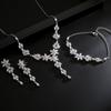 RAKOL Elegant AAA Zircon Jewelry Set: Sparkling Earrings, Necklace & Bracelet for Bridal Wedding In Korean Style.