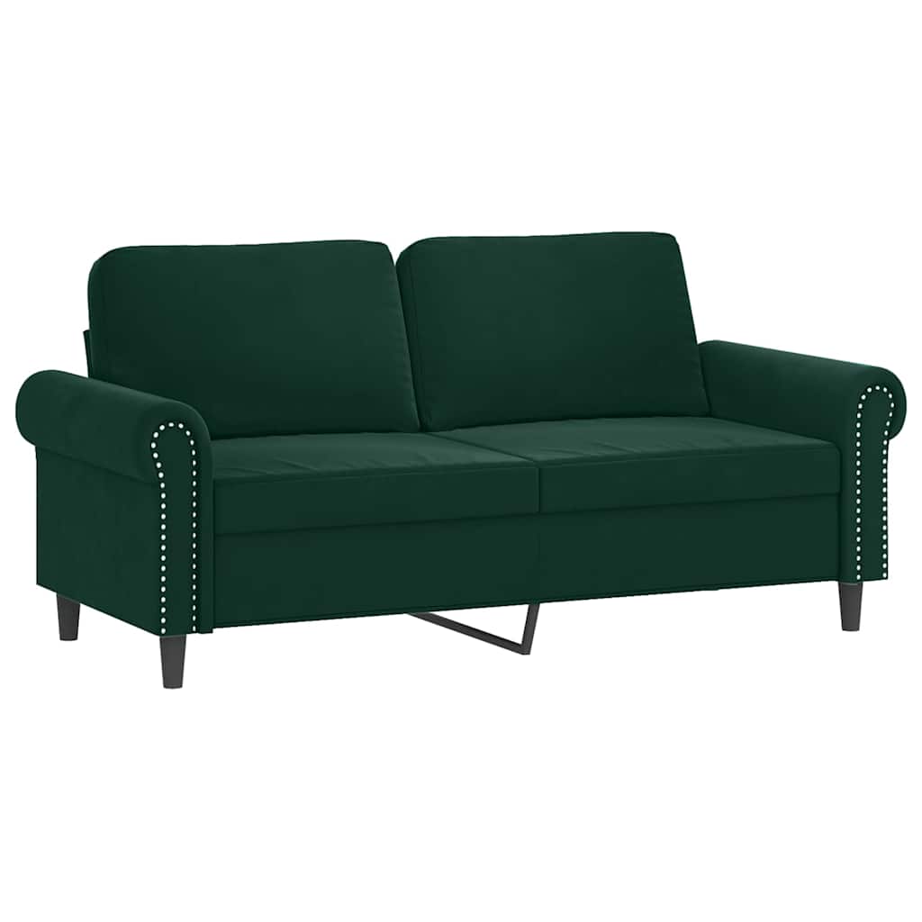 Vidaxl 3-Cz. Relaxation Set With Cushions, Dark Green, Velvet