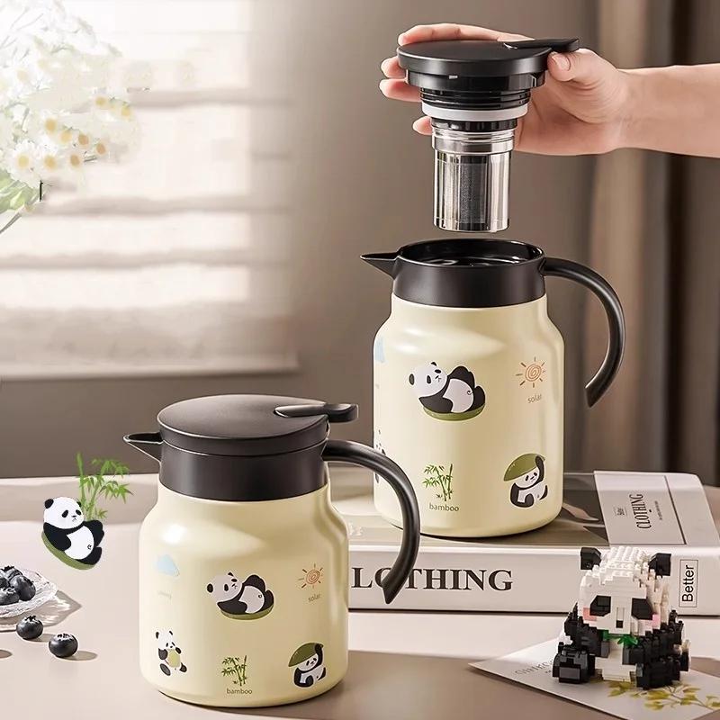 800/1000ml Edelstahl Isolierte Teekanne Haushalt Auslaufsicher Wärmedämmkessel Teezubereitungskessel Küchenteegeschirr