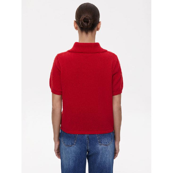 Sommer Neue Kragen Hohl Gestrickte Kurzarm Pullover Frauen Blase Ärmel T-Shirt Weibliche Einfache Gestrickte Pullover