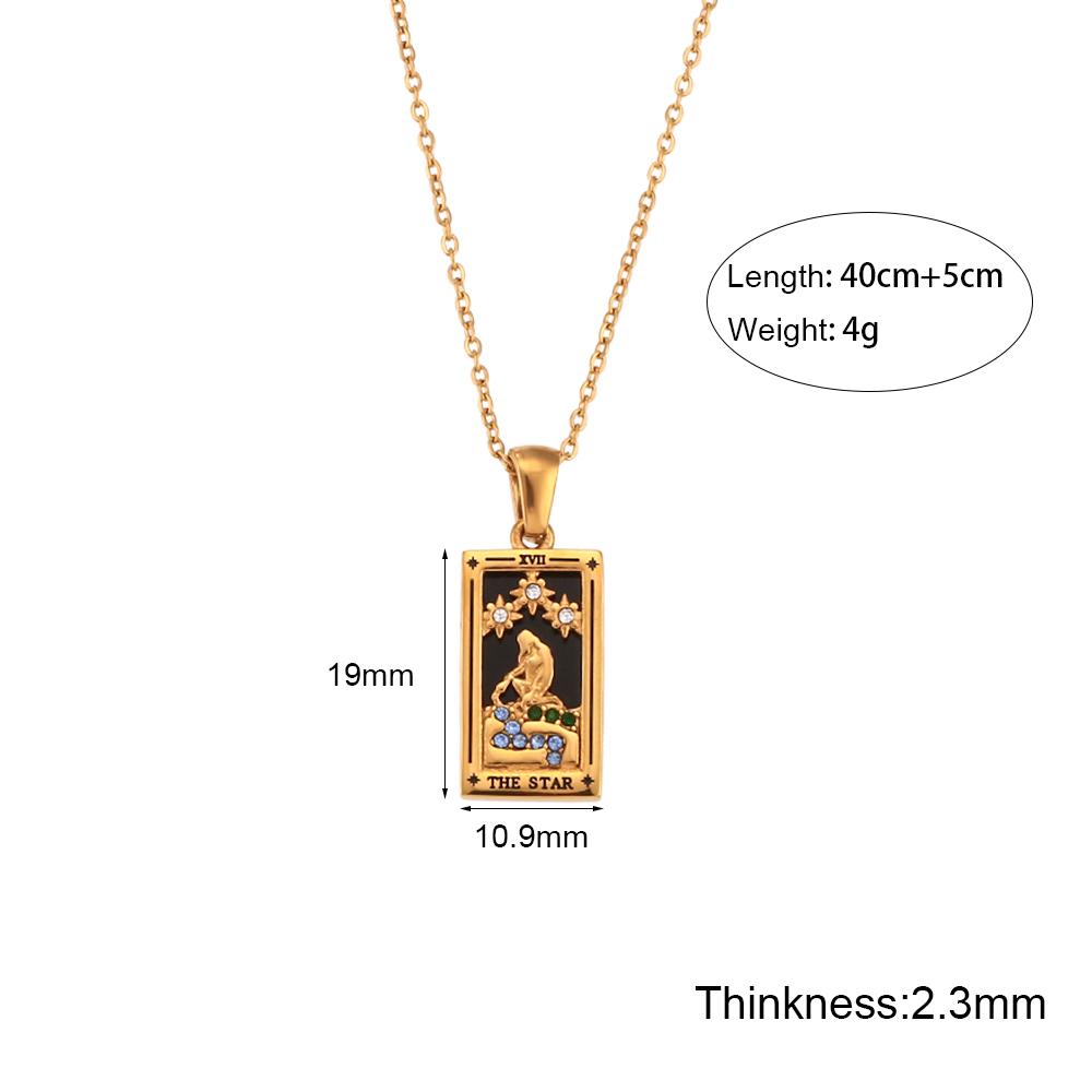 

E.B.belle New Design Christmas Jewelry Gift Colorful Geometric Moon Sun Lover Stainless Steel Tarot Necklaces For Women