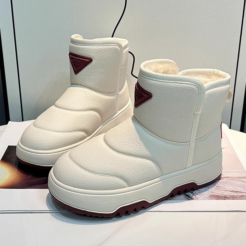 Bread snow boots children winter thick-soled velvet thickened warm short cotton shoes women