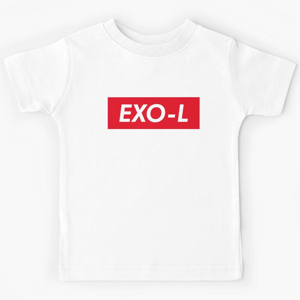 EXO - L - Red. (White) Kids T-Shirt 110