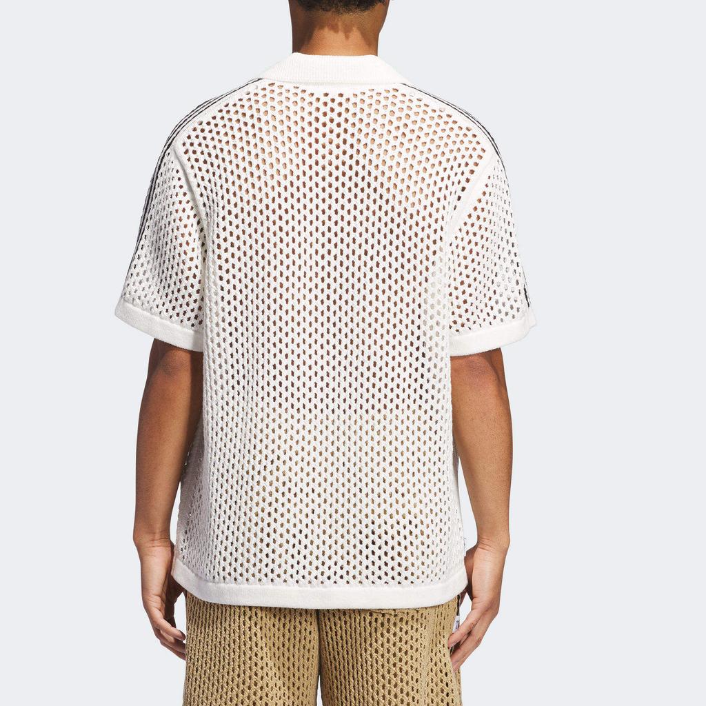 Adidas X Edison Chen Crochet Polo Shirt White Unisex Streetwear JE9594