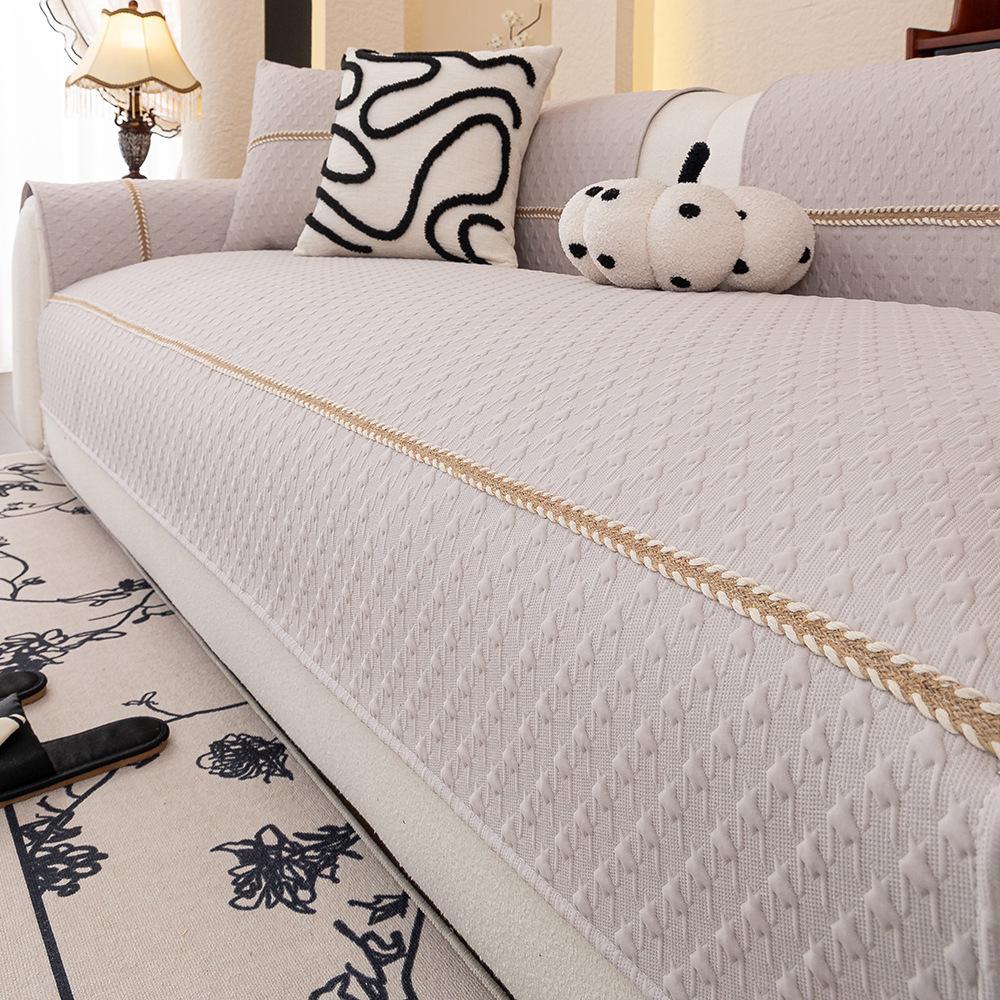 

Cool Knitted Summer Sofa Cushion New Simple Non-Slip Solid Color Seat Cushion Fabric Sofa Cover Cloth Cover Towel 70*70cm