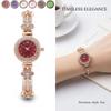 Round Dial Women Quartz Watch Slim Strap Rhinestone Watch Rhinestone Quartz Watch  Festival Gift