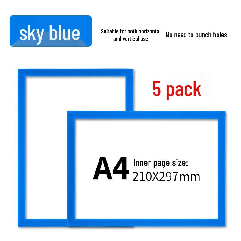 A4 Frosted Document Folder & Loose-Leaf Protector - 5 Pack