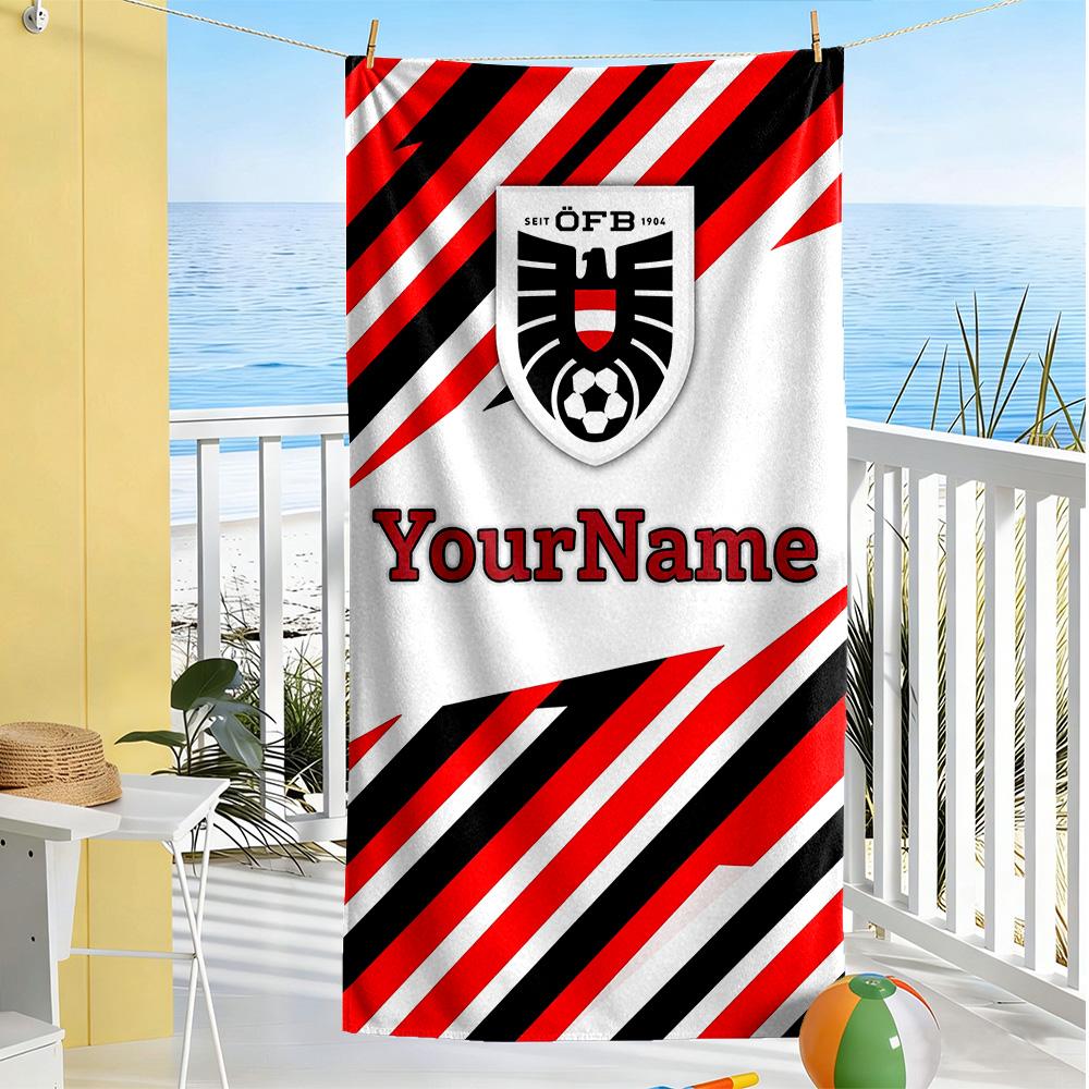 Eintracht Frankfurt Personalized Text Beach Towel Quickdry Soft Microfiber Perfect For Traveling Yoga Camping And Swimming