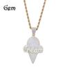 Copper Micro-inlaid Zircon Jewelry Necklace Hip-hop Trend Ice Cream Personalized Men's and Women's Same Pendant