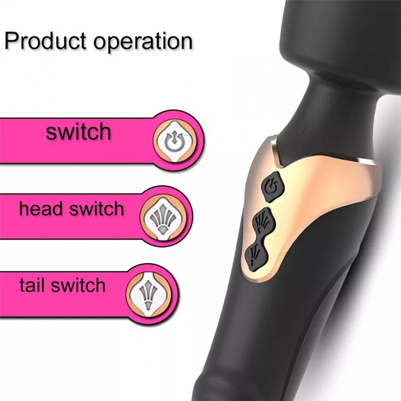 Powerful Magic Wand Vibrator for Women USB Rechargeable 2 Motors Vagina Massager G-Spot Clitoris Stimulator Sex Toys Adult Goods