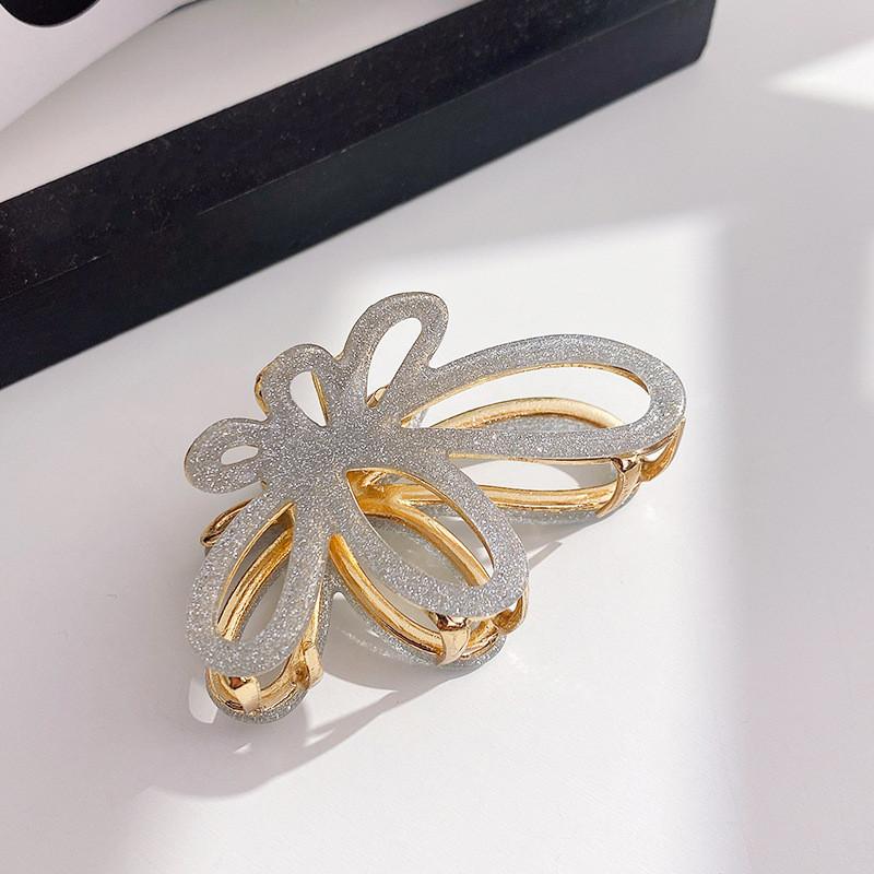 

Versatile Large And Small Butterfly Hair Claws For Women In Trendy Acrylic Material Silver Small