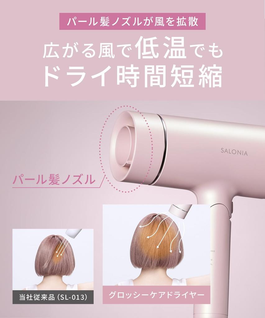 SALONIA Glossy Care Hair Dryer (Pink)