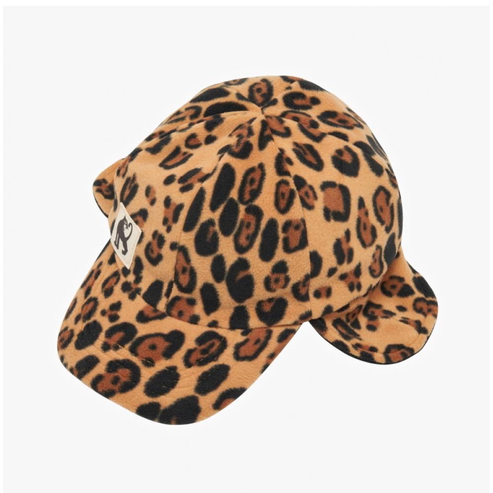 Mini Rodini 1000009413 Leopard Fleece Mütze Leopard Fleece Ohrenklappenmütze Baseballkappe